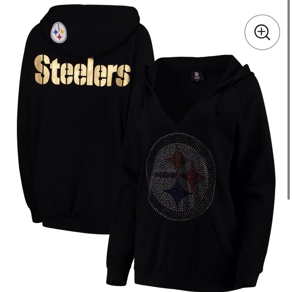 Steelers Black Rhinestone Hoodie